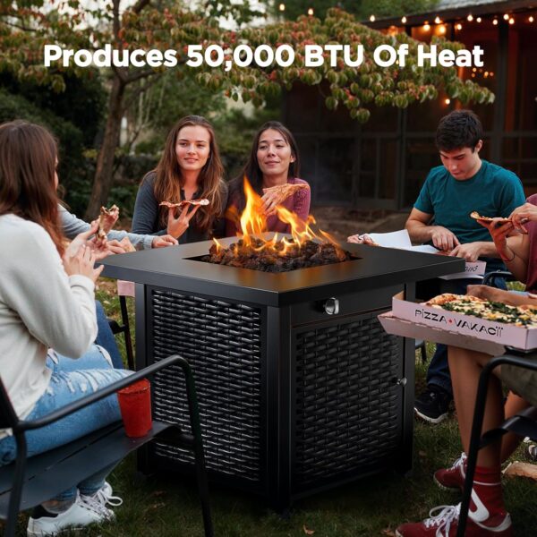 32 Inch Outdoor Propane Fire Pit, 50,000 BTU Steel Fire Table