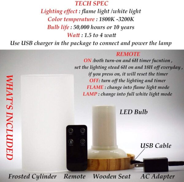 ABAMERICA LED Flame Effect Lamp