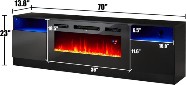 Amerlife Fireplace TV Stand with 36" Flame Electric Fireplace