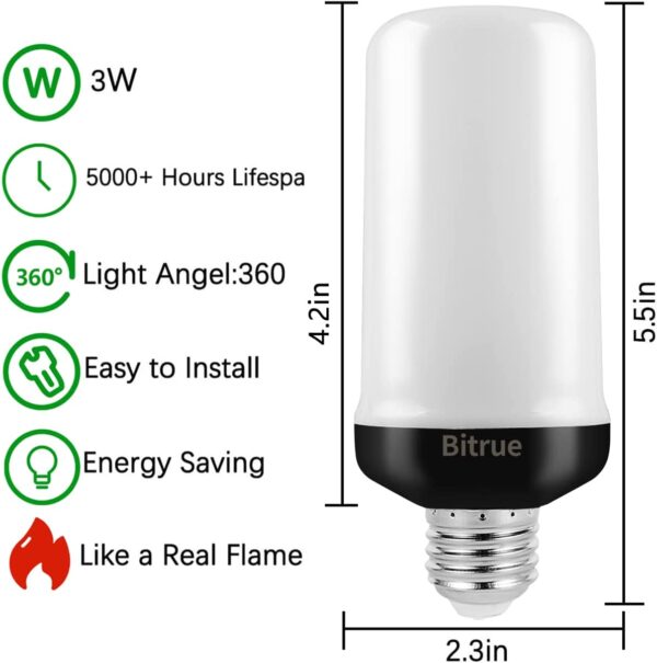 Bitrue LED Flame Effect Light Bulb