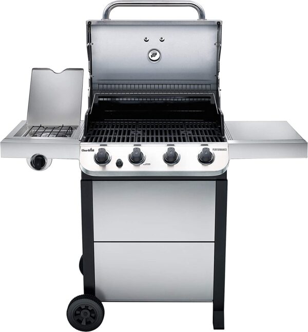 Char-Broil 4-Burner Cart Style Liquid Propane Gas Grill, Stainless Steel