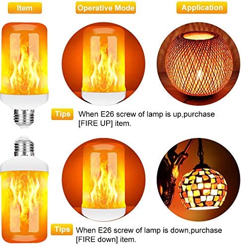 LED Orange Flame Effect Light Bulbs 6W