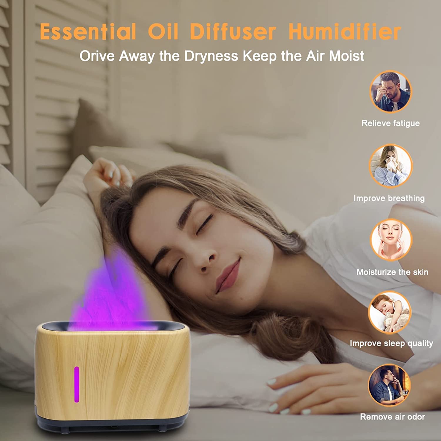 Colorful Flame Air Aroma Diffuser Humidifier, Upgraded 7 Flame Colors  Noiseless Essential Oil Diffuser For Home,office,yoga With Auto-off  Protection 1
