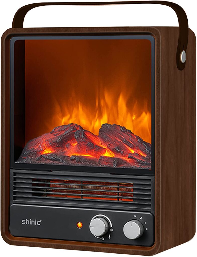 Shinic 1500W Electric Fireplace Flame Heater