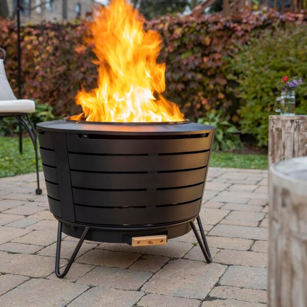 TIKI 25 Inch Stainless Steel Smokeless Fire Pit