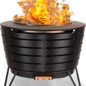 TIKI 25 Inch Stainless Steel Smokeless Fire Pit