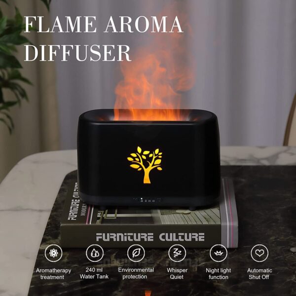 Toleker Essential Oil Diffuser with Flame Light