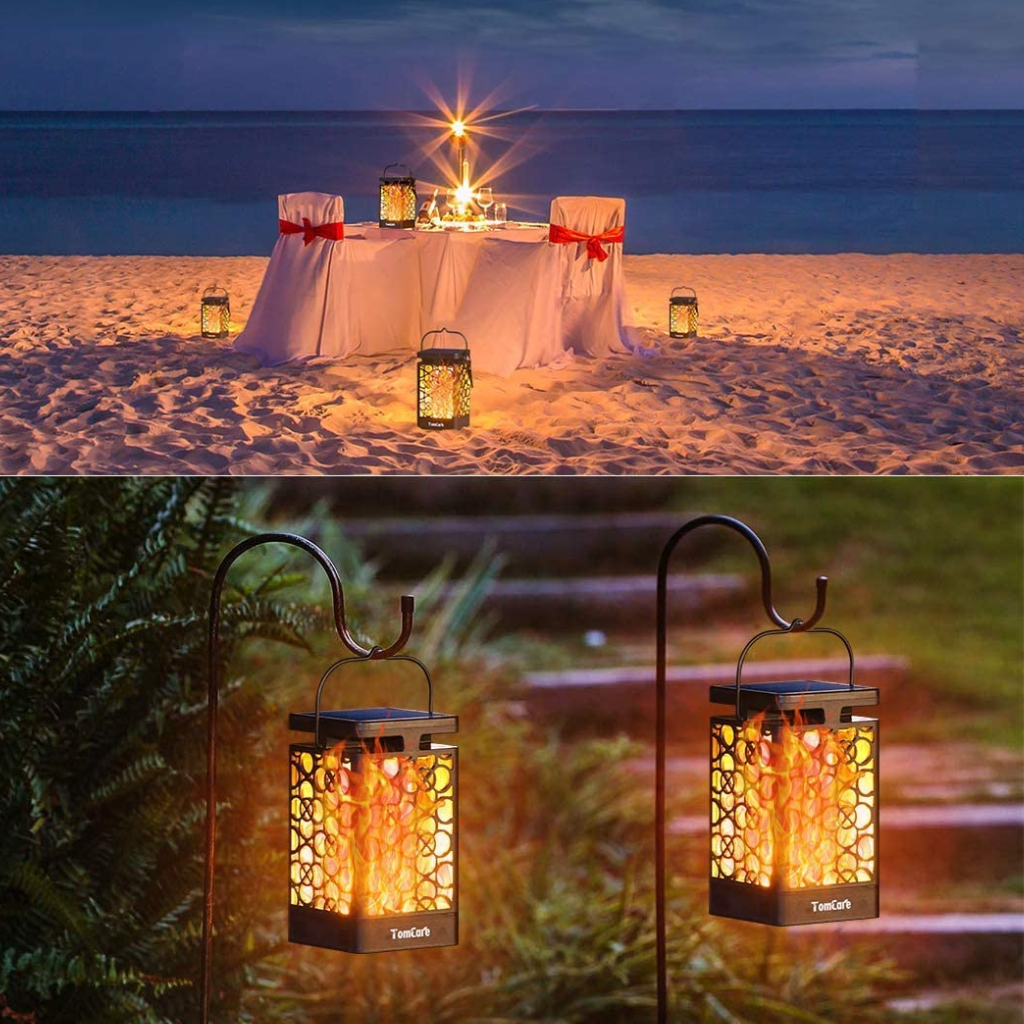 TomCare Solar Outdoor Hanging Flame Lantern