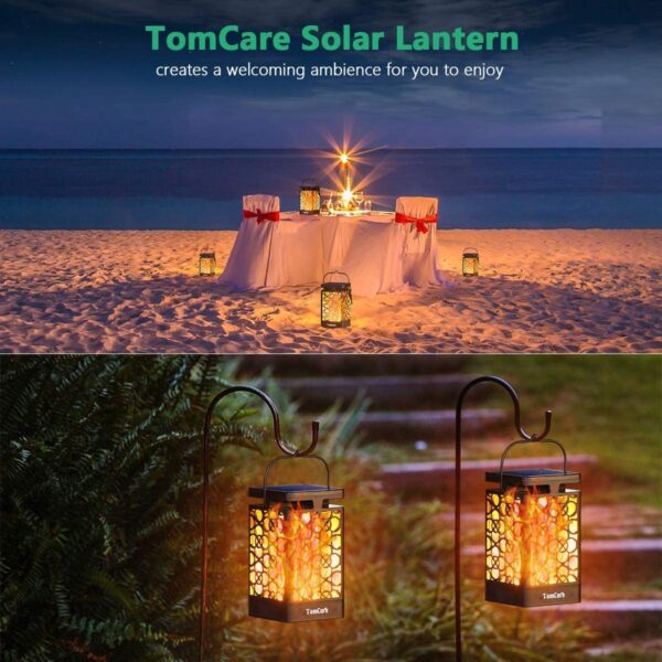 TomCare Upgraded Solar Flame Lantern Lights