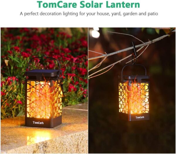 TomCare Upgraded Solar Flame Lantern Lights