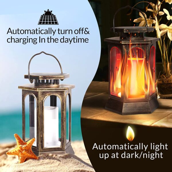 Walensee Outdoor Solar Lights With Flickering Flame