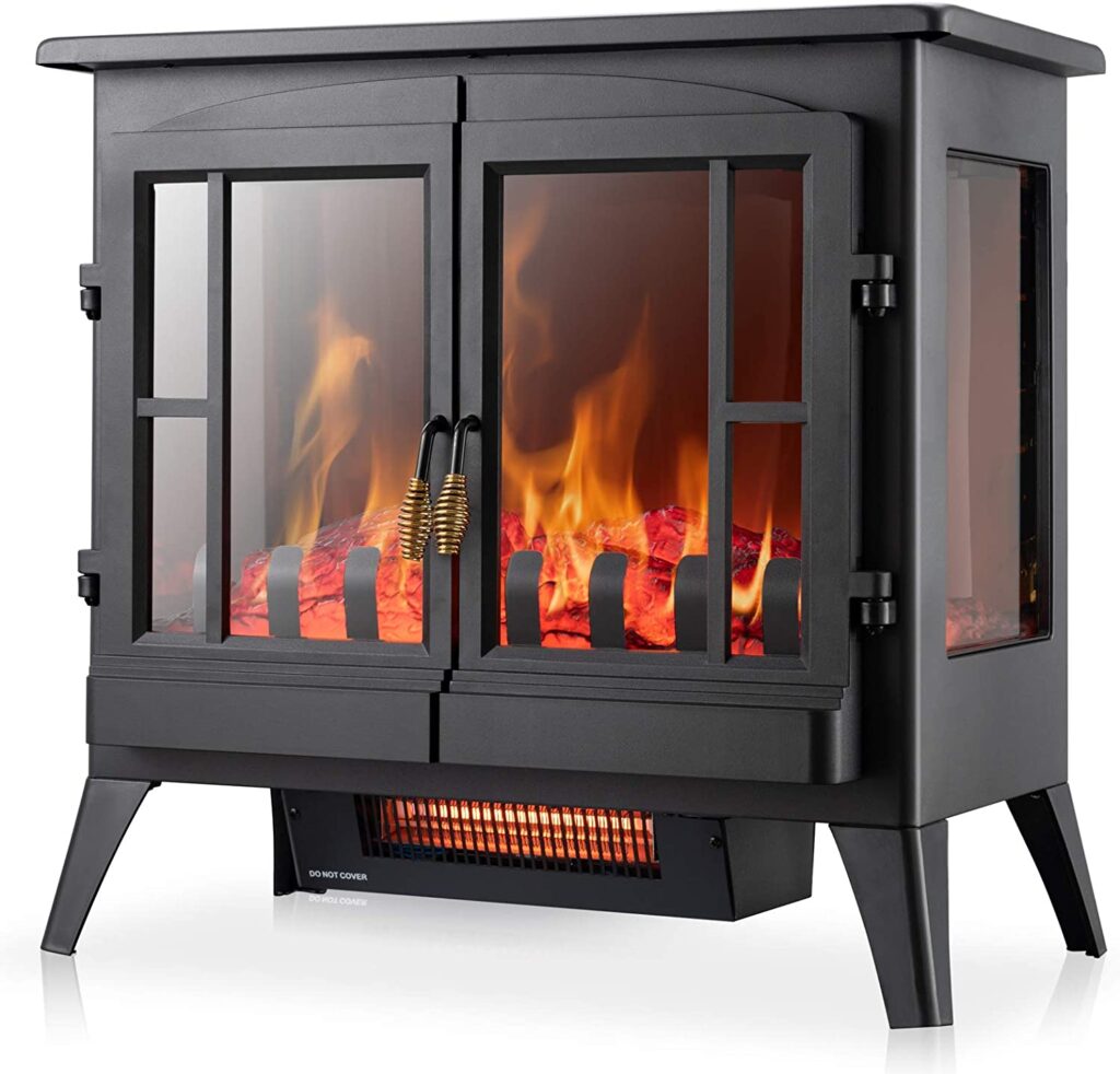 Xbeauty Freestanding Electric Fireplace Flame Heater