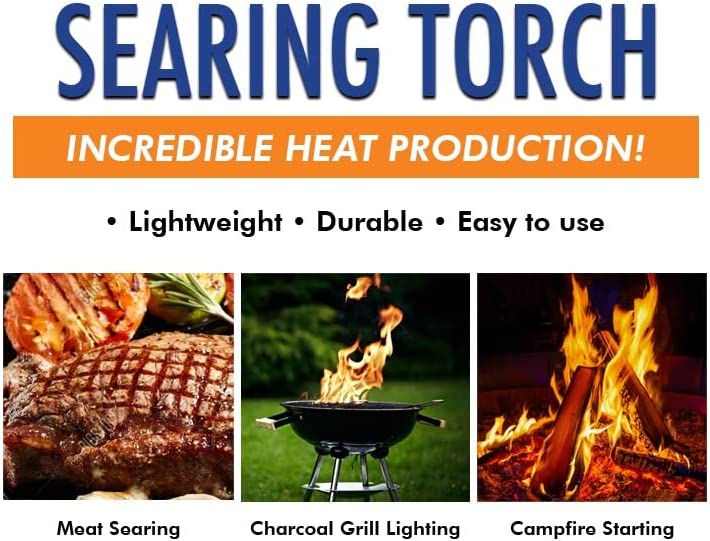 Powerful Grill & Cooking Torch, BBQ Torch Propane, Kitchen Blow Torch Gun,  Grill Torch Fire Gun Culinary Kitchen Grilling Tool Adjustable Flamethrower