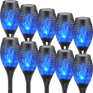 DIKAIDA Blue Solar Torch Light with Flickering Flame